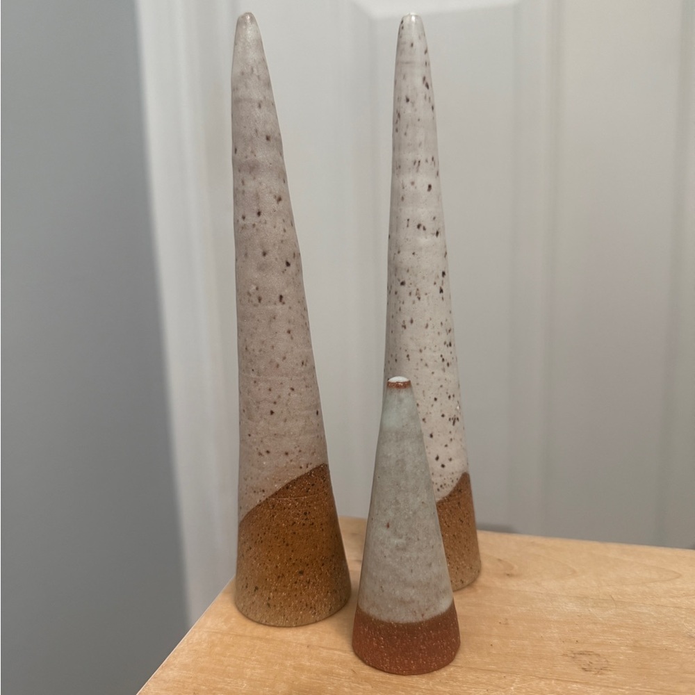 Speckled Ceramic Ring Cone Set